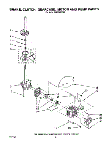 07 - Brake, Clutch, Gearcase, Motor And Pump parts for Whirlpool Washer LA5705XTF2 from AppliancePartsPros.com