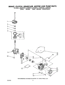 07 - Brake, Clutch, Gearcase, Motor And Pump parts for Whirlpool Washer LA5300XTN1 from AppliancePartsPros.com