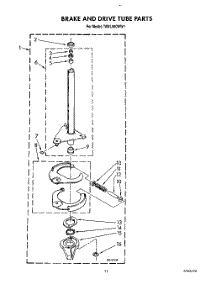 09 - Brake And Drive Tube parts for Whirlpool Washer TAWL680WG1 from AppliancePartsPros.com