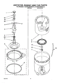 06 - Agitator, Basket And Tub parts for Kitchenaid Washer KAWE460WWH3 from AppliancePartsPros.com