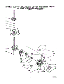 05 - Brake, Clutch, Gearcase, Motor & Pump parts for Kitchenaid Washer KAWE560WWH3 from AppliancePartsPros.com