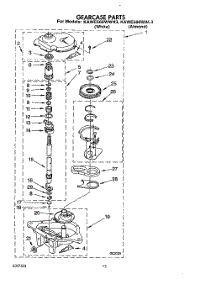 10 - Gearcase parts for Kitchenaid Washer KAWE560WWH3 from AppliancePartsPros.com