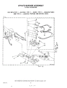 05 - 694670 Burner parts for Kitchenaid Dryer KGYE800TTO0 from AppliancePartsPros.com