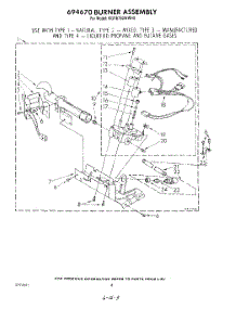 05 - 694670 Burner parts for Kitchenaid Dryer KGYE760WTO0 from AppliancePartsPros.com