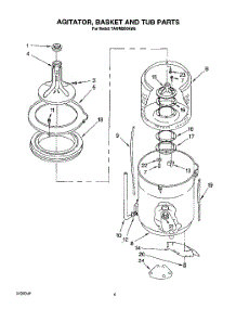 04 - Agitator, Basket, And Tub parts for Whirlpool Washer TAWM200AN0 from AppliancePartsPros.com