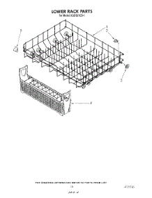 12 - Lower Rack, Door And Latch parts for Kitchenaid Dishwasher KUDS21CS1 from AppliancePartsPros.com