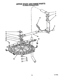 08 - Upper Rinse And Wash parts for Kitchenaid Dishwasher KUDA23HYWH0 from AppliancePartsPros.com