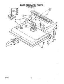 12 - Door And Latch parts for Kitchenaid Dishwasher KUDA23ZY1 from AppliancePartsPros.com