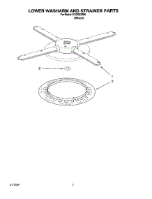 05 - Lower Washarm And Strainer parts for Kitchenaid Dishwasher KUDB230B0 from AppliancePartsPros.com