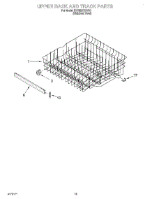 10 - Upper Rack And Track parts for Kitchenaid Dishwasher KUDI25CHBS0 from AppliancePartsPros.com