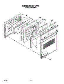 09 - Oven Door parts for Kitchenaid Oven KEMS306XAL1 from AppliancePartsPros.com