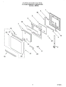 03 - Oven Door parts for Kitchenaid Oven KEBS247DBL1 from AppliancePartsPros.com