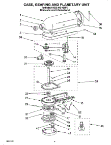 04 - Case, Gearing And Planetary parts for Whirlpool Mixer 7K45SS from AppliancePartsPros.com