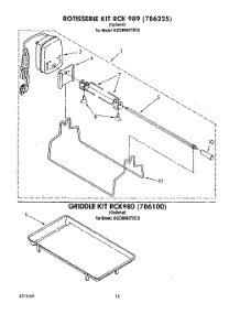 09 - Rotisserie Kit Rck989 , Griddle Kit parts for Kitchenaid Cooktop KGCM860TBC0 from AppliancePartsPros.com