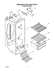 03 - Refrigerator Liner parts for Whirlpool Refrigerator ED20SKXWW00 from AppliancePartsPros.com
