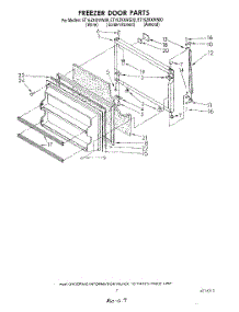 06 - Freezer Door parts for Whirlpool Refrigerator ET16ZKXWG00 from AppliancePartsPros.com