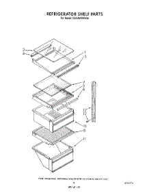 04 - Refrigerator Shelf parts for Whirlpool Refrigerator TS22AWXWW00 from AppliancePartsPros.com