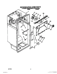 04 - Refrigerator Liner parts for Whirlpool Refrigerator 3ET22DKXWW00 from AppliancePartsPros.com