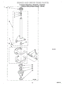 13 - Brake And Drive Tube parts for Whirlpool Washer Dryer Combo LTE5243DQ2 from AppliancePartsPros.com