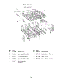 45 - Rack parts for Roper Dishwasher 8501L40 from AppliancePartsPros.com