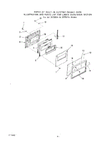 05 - Upper Oven Door parts for Roper Range 2075B0A from AppliancePartsPros.com