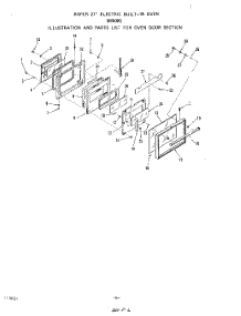 06 - Oven Door parts for Whirlpool Oven B9608B0 from AppliancePartsPros.com