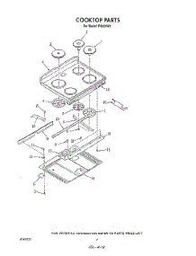 03 - Cooktop parts for Whirlpool Range F9808B0 from AppliancePartsPros.com
