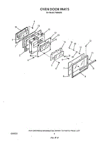 06 - Oven Door parts for Whirlpool Range F9808L0 from AppliancePartsPros.com