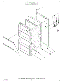 03 - Door parts for Whirlpool Freezer EV120FXXN00 from AppliancePartsPros.com