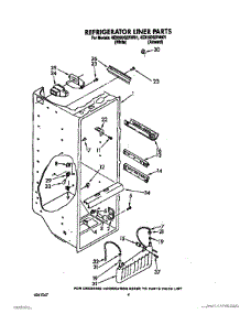 03 - Refrigerator Liner parts for Whirlpool Refrigerator 4ED25DQXVW01 from AppliancePartsPros.com