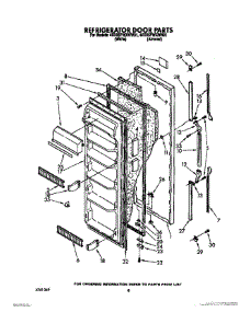 07 - Refrigerator Door parts for Whirlpool Refrigerator 4ED25PWXWW01 from AppliancePartsPros.com