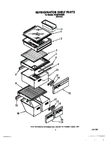 04 - Refrigerator Shelf parts for Whirlpool Refrigerator ED22DKXXW01 from AppliancePartsPros.com