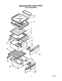 05 - Refrigerator Shelf parts for Whirlpool Refrigerator 3ED22RQXXW00 from AppliancePartsPros.com