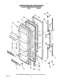 07 - Refrigerator Door parts for Whirlpool Refrigerator 8ED22PWXXW00 from AppliancePartsPros.com
