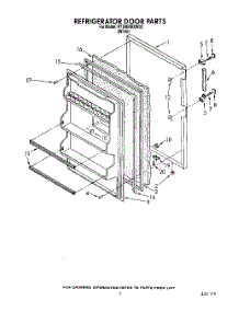 07 - Refrigerator Door parts for Roper Refrigerator RT18EKRXW02 from AppliancePartsPros.com