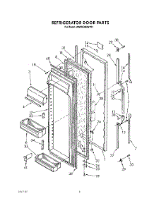 07 - Refrigerator Door parts for Whirlpool Refrigerator JWARG482WP01 from AppliancePartsPros.com