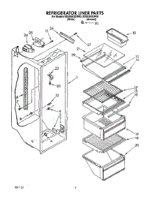 03 - Refrigerator Liner parts for Whirlpool Refrigerator ED20GKXZW00 from AppliancePartsPros.com