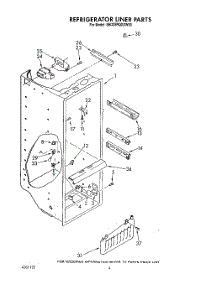 03 - Refrigerator Liner parts for Whirlpool Refrigerator 8ED25RQXXW00 from AppliancePartsPros.com