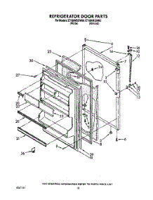 08 - Refrigerator Door parts for Whirlpool Refrigerator ET18HMXXW00 from AppliancePartsPros.com