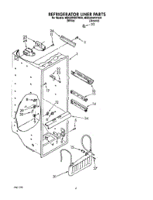 03 - Refrigerator Liner parts for Whirlpool Refrigerator 4ED22DWXTW00 from AppliancePartsPros.com