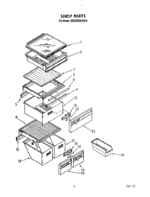 04 - Refrigerator Shelf parts for Whirlpool Refrigerator 8ED25RQXXW01 from AppliancePartsPros.com