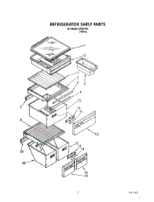 05 - Refrigerator Shelf parts for Whirlpool Refrigerator 3XRA700 from AppliancePartsPros.com