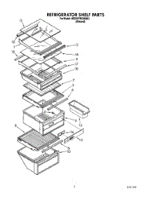04 - Refrigerator Shelf parts for Whirlpool Refrigerator 4ED25PWXWN02 from AppliancePartsPros.com