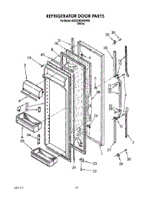 07 - Refrigerator Door parts for Whirlpool Refrigerator 6ED22RQXWW00 from AppliancePartsPros.com