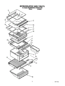 04 - Refrigerator Shelf parts for Whirlpool Refrigerator ED25PWXAN00 from AppliancePartsPros.com