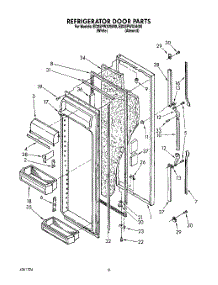 07 - Refrigerator Door parts for Whirlpool Refrigerator ED25PWXAW00 from AppliancePartsPros.com