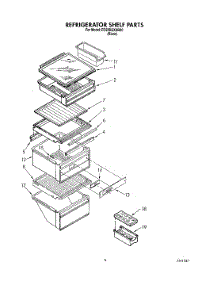 04 - Refrigerator Shelf parts for Whirlpool Refrigerator ED22DQXAB00 from AppliancePartsPros.com