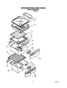 04 - Refrigerator Shelf parts for Whirlpool Refrigerator 4ED22DWXTN01 from AppliancePartsPros.com