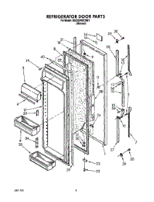 07 - Refrigerator Door parts for Whirlpool Refrigerator 4ED22DWXTN01 from AppliancePartsPros.com