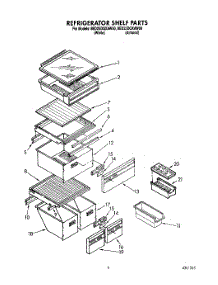 04 - Refrigerator Shelf parts for Whirlpool Refrigerator 8ED25DQXAW00 from AppliancePartsPros.com